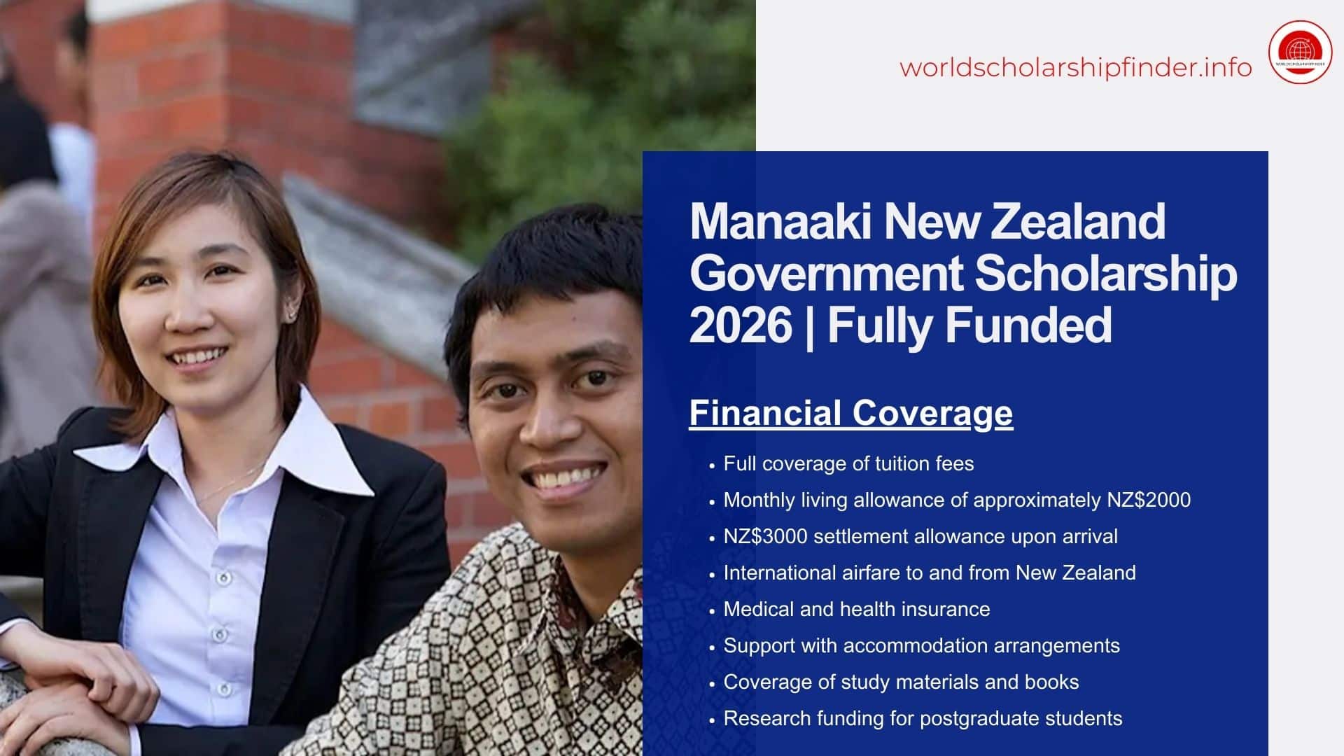 Manaaki New Zealand Government Scholarship 2026 - World Scholarship Finder