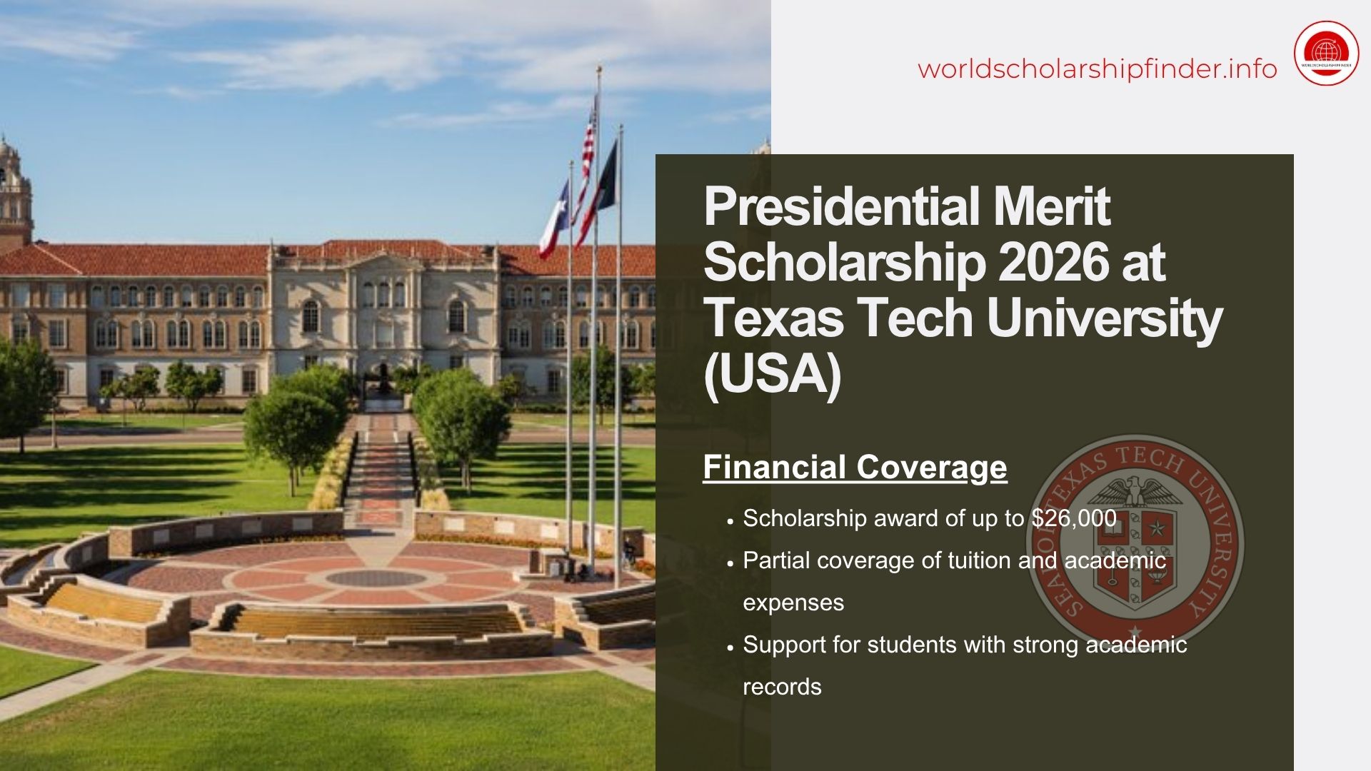 Presidential Merit Scholarship 2026 at Texas Tech University (USA ...