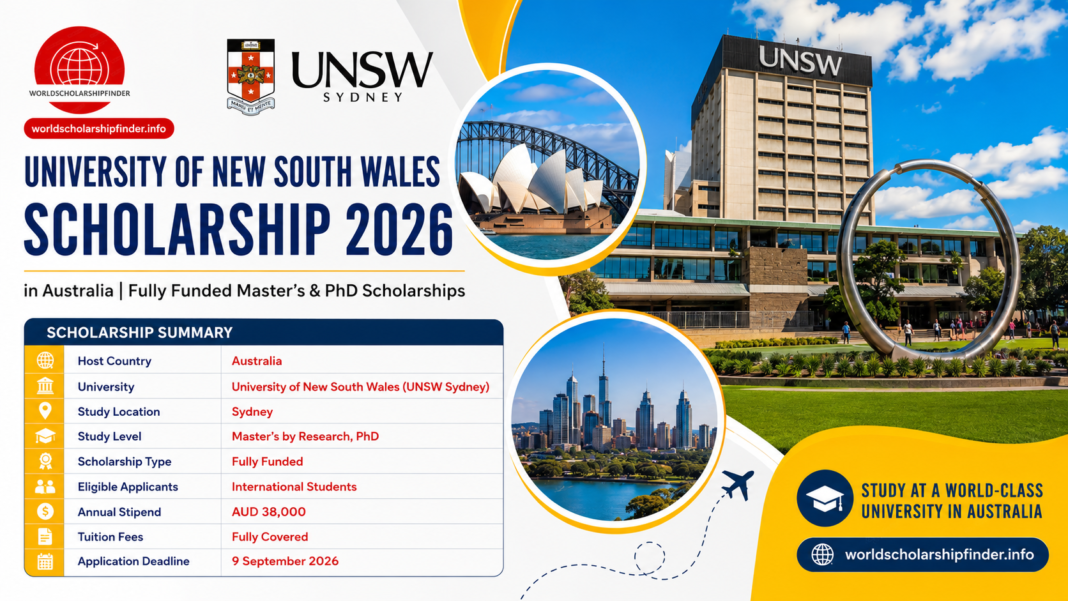 University of New South Wales Scholarship 2026