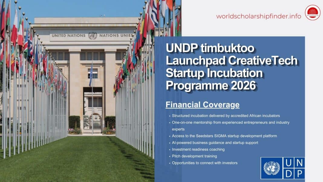 UNDP timbuktoo Launchpad CreativeTech Startup Incubation Programme 2026