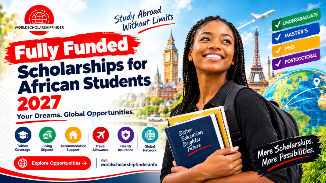 Fully funded scholarships for African students 2027 to study abroad