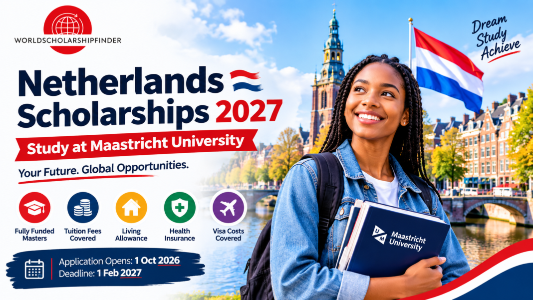 Maastricht University scholarship 2027 for international master's students in the Netherlands