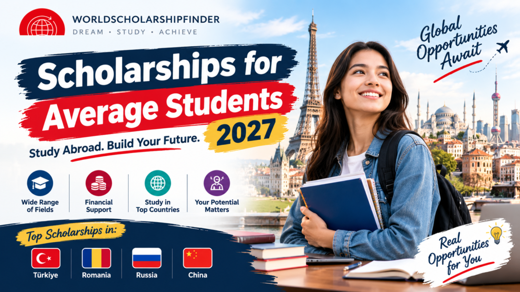 Scholarships for average students in 2027 to study abroad